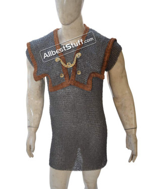 Large Roman Hamata Maille 6 MM Flat Solid Ring Chest 45